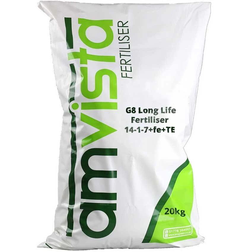 Amvista G8 Long Life Fertiliser 14-1-7 +2fe +3MgO +4Ca 20kg 1 Amvista G8 Long Life Fertiliser 14-1-7 +2fe +3MgO +4Ca 20kg