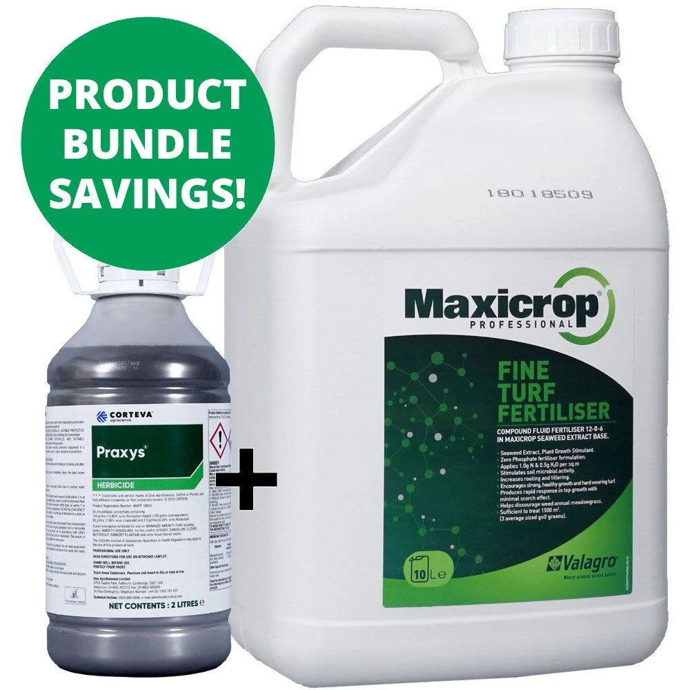 Professional Weed & Feed Bundle - Praxys And Maxicrop No.4 1 Professional Weed & Feed Bundle - Praxys And Maxicrop No.4